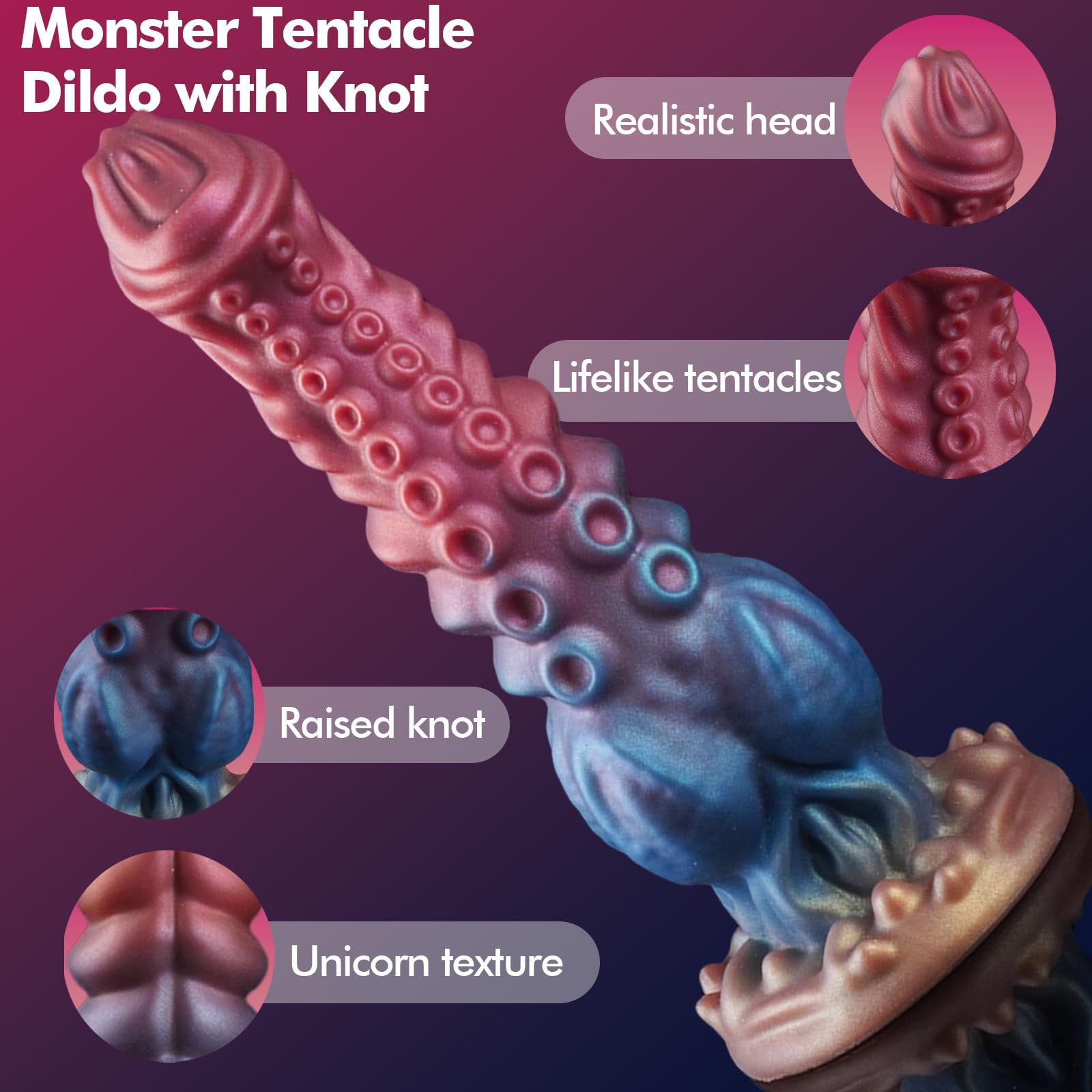 Akkoro 9.71" Huge Knot Dildo With Lifelike Tentacles & Unique Texture - Laphwing