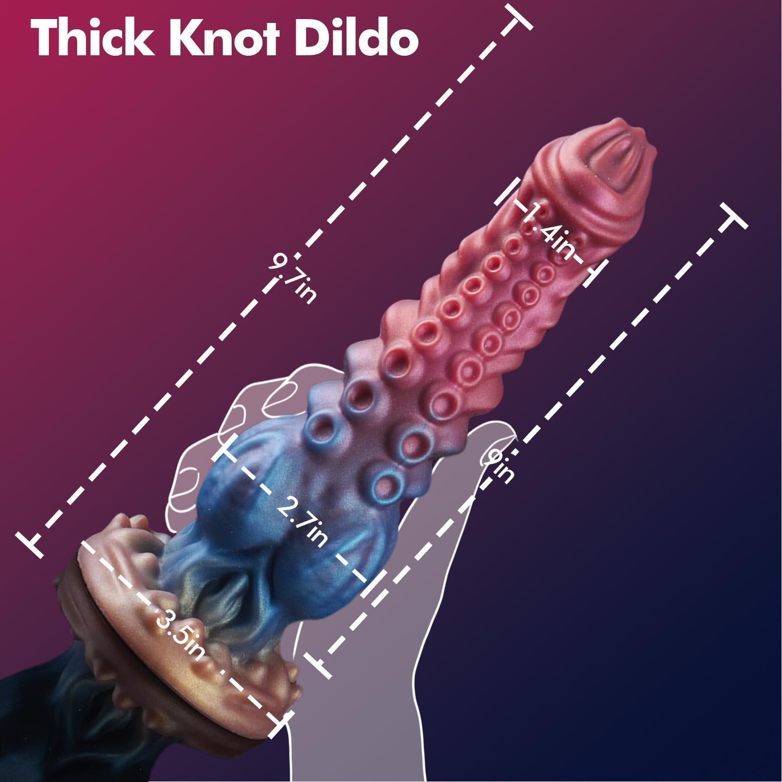 Akkoro 9.71" Huge Knot Dildo With Lifelike Tentacles & Unique Texture - Laphwing