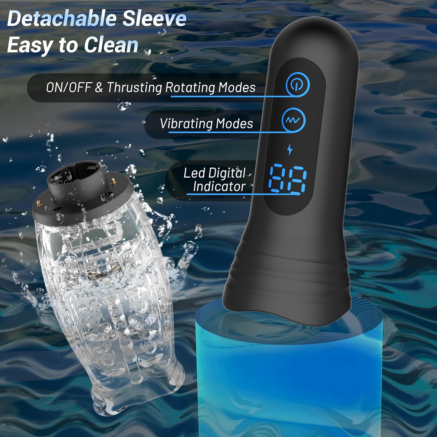 Jayce Automatic Male Masturbator With 9 Thrusting & Rotating & 9 Vibrating Modes - Laphwing