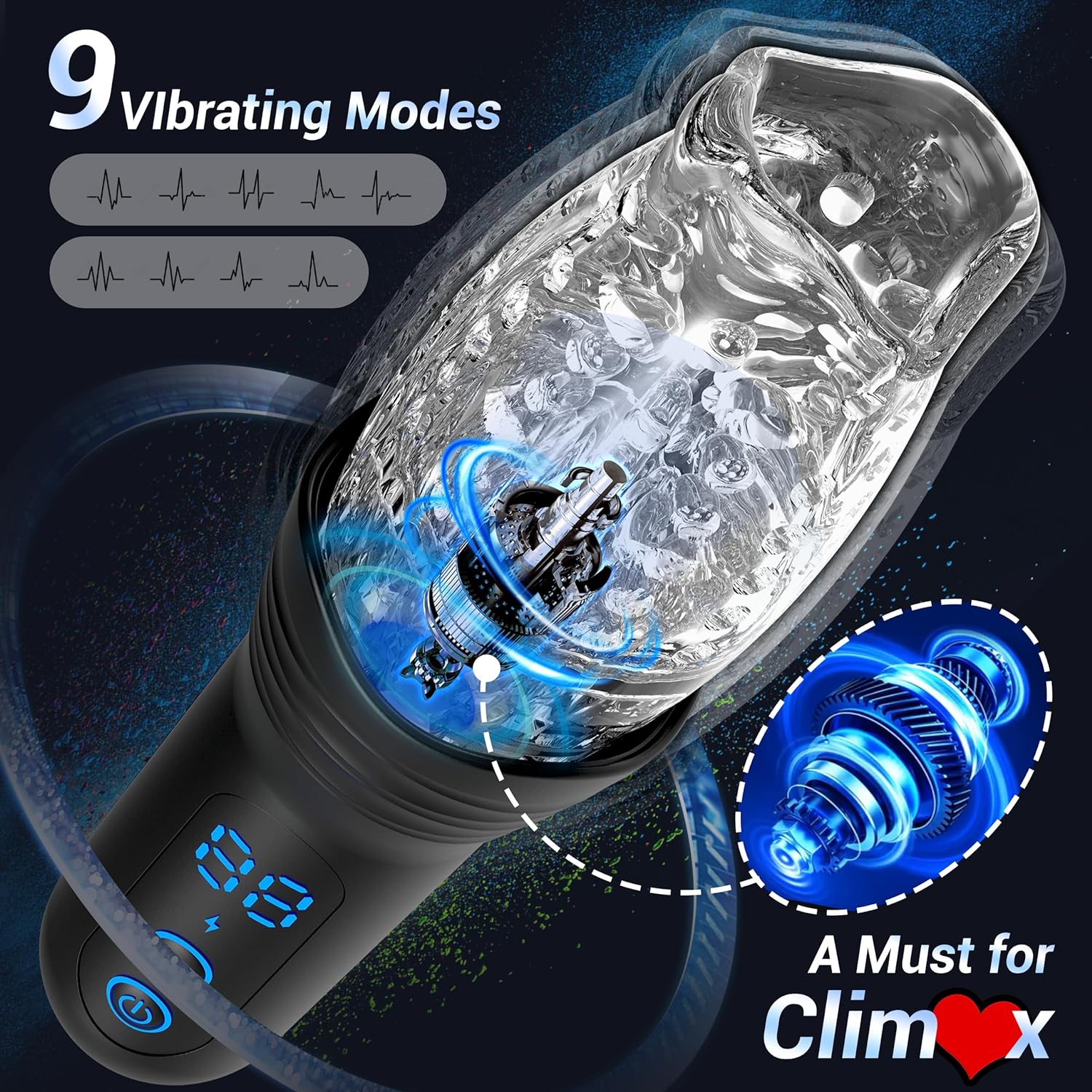 Jayce Automatic Male Masturbator With 9 Thrusting And Rotating And 9 Vibrating Modes Laphwing