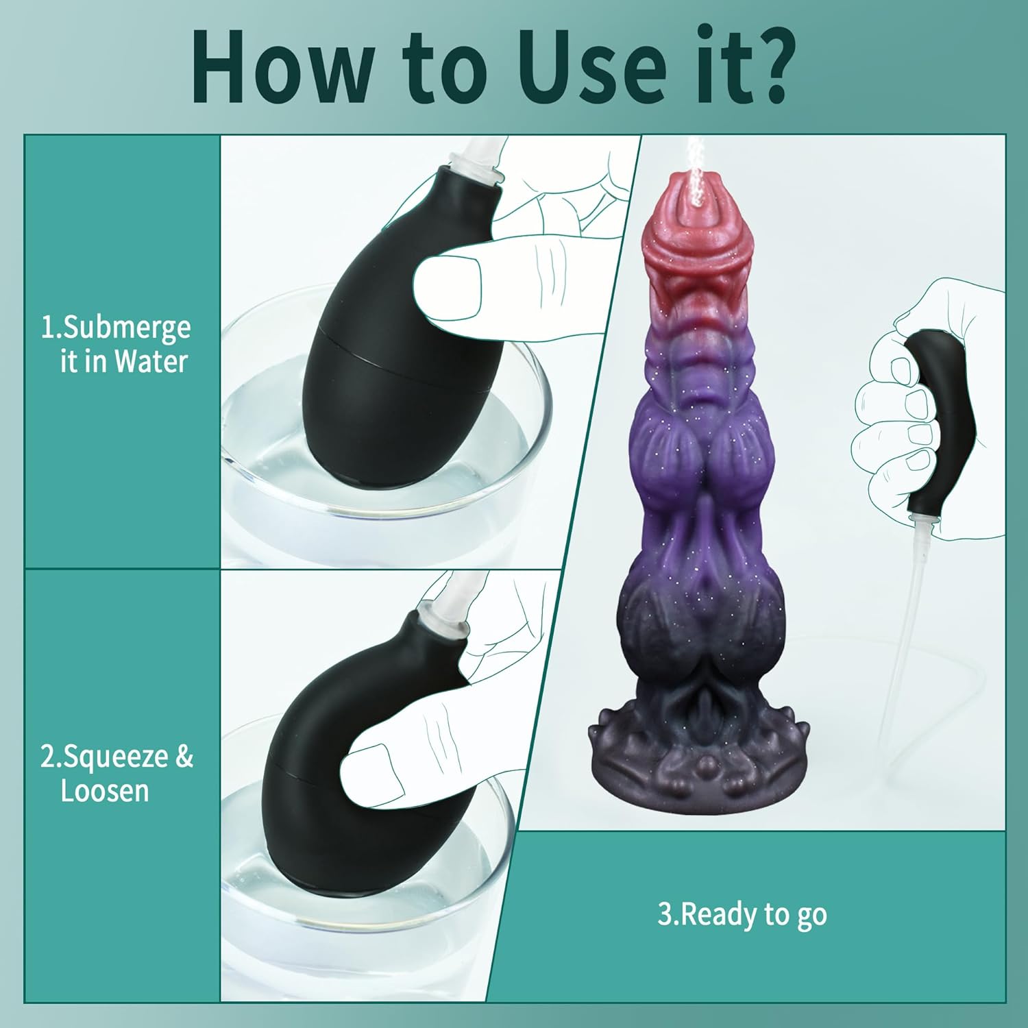 Morgan 9.6" Squirting Monster Dildo With Unique Size & Stimulating Texture Laphwing