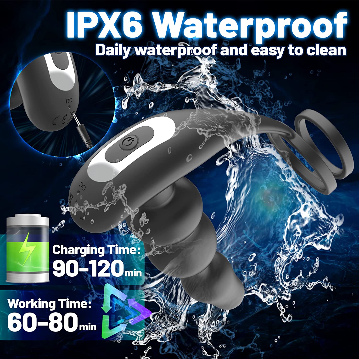 Laphwing Noah 360 Rotating Dual Peins Ring Anal Vibrator