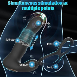 Parker Prostate Massager Vibrating Butt Plug With Penis Ring - Laphwing