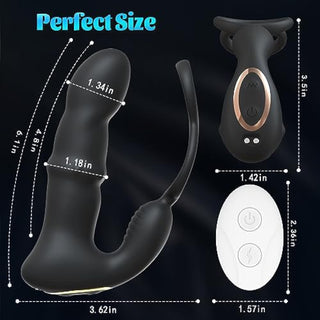 Parker Prostate Massager Vibrating Butt Plug With Penis Ring - Laphwing