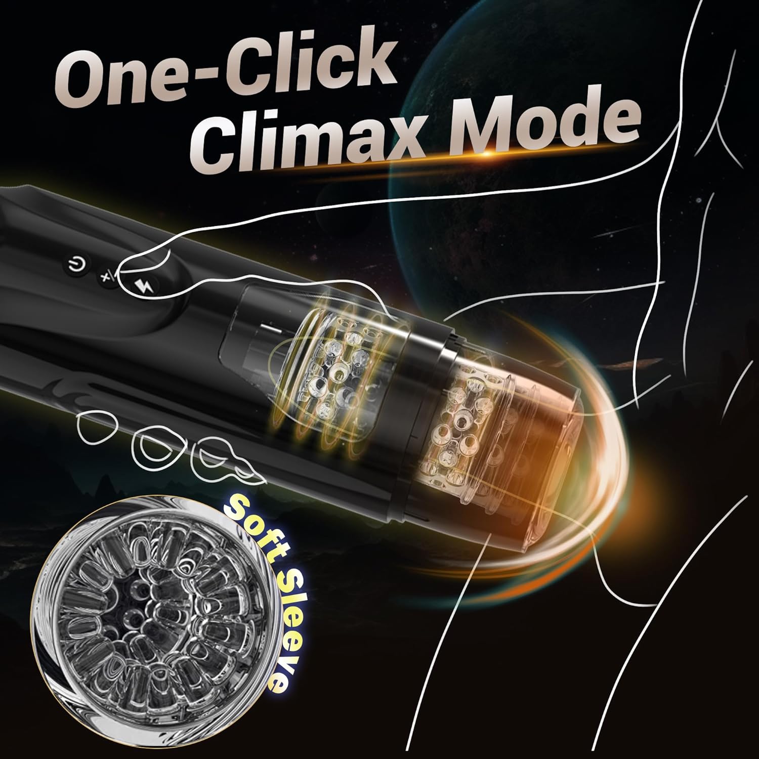 Phantom Automatic Male Masturbator With 7 Thrusting Rotating Modes