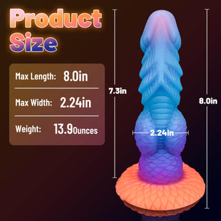 Raichu 8.1 Inch Dragon Dildo Luminous Fantasy Dildo With Clear Stimulating Texture Laphwing