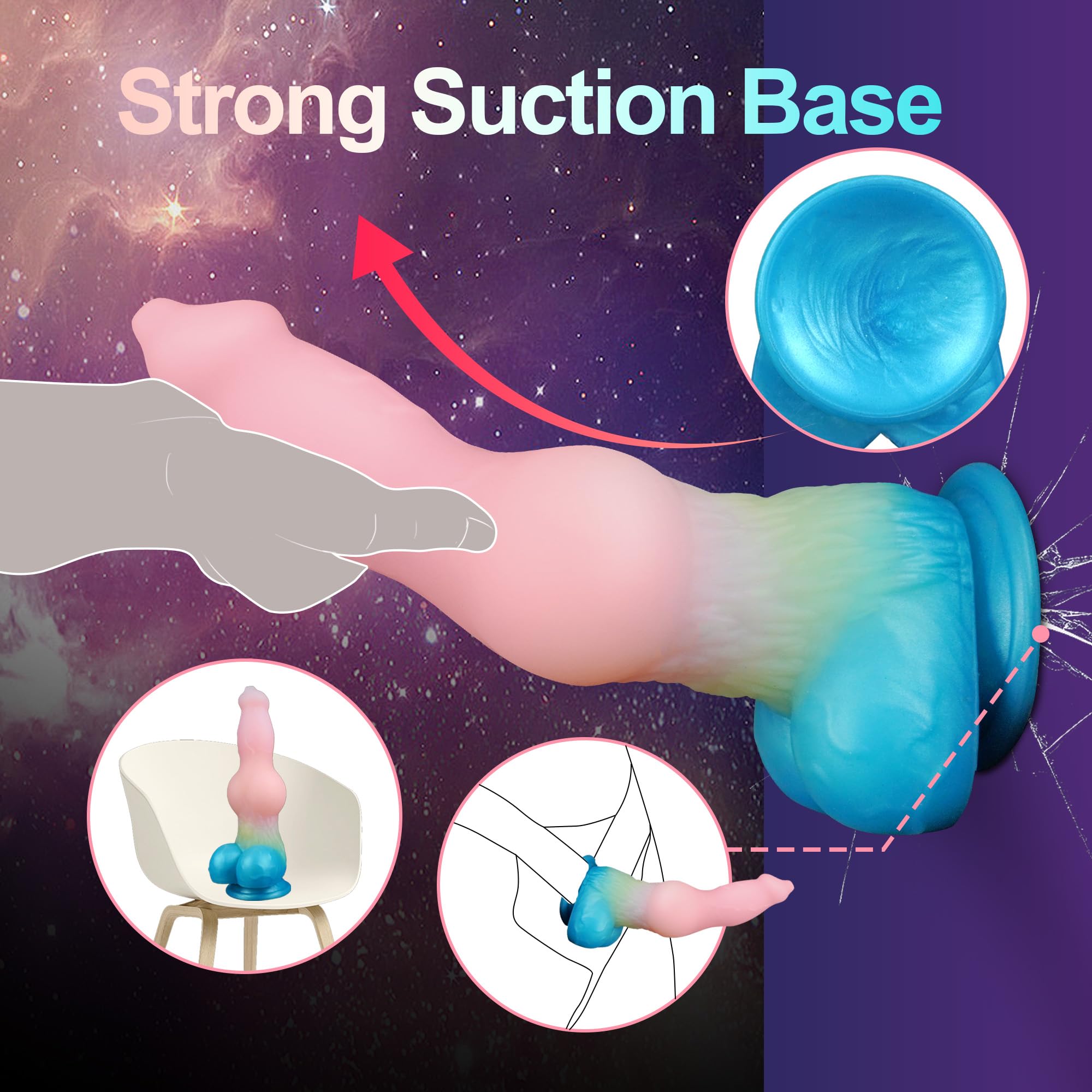 Saion 9.65" Huge Monster Dildo Fantasy With Big Knot - Laphwing