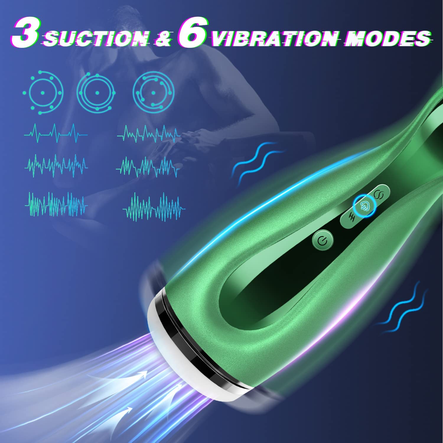 Forest Breeze Male Masturbator Blowjob Cup With 3 Suction & 6 Vibration Modes - Laphwing