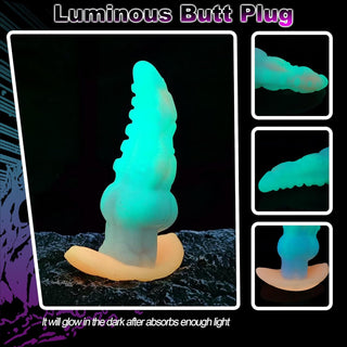 Bart 6.50 in Large Butt Plug Luminous Tentacle Dildo-Laphwing