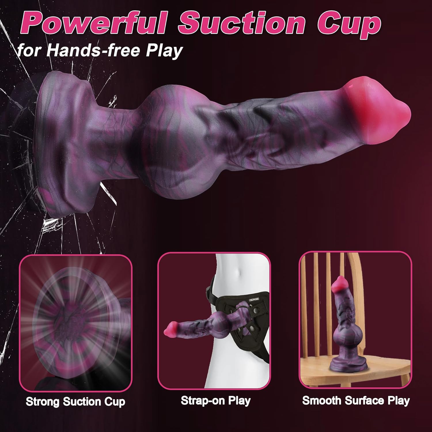 Billy 9.45" Knotted Dog Dildo Monster Dildo with Strong Suction Cup-Laphwing