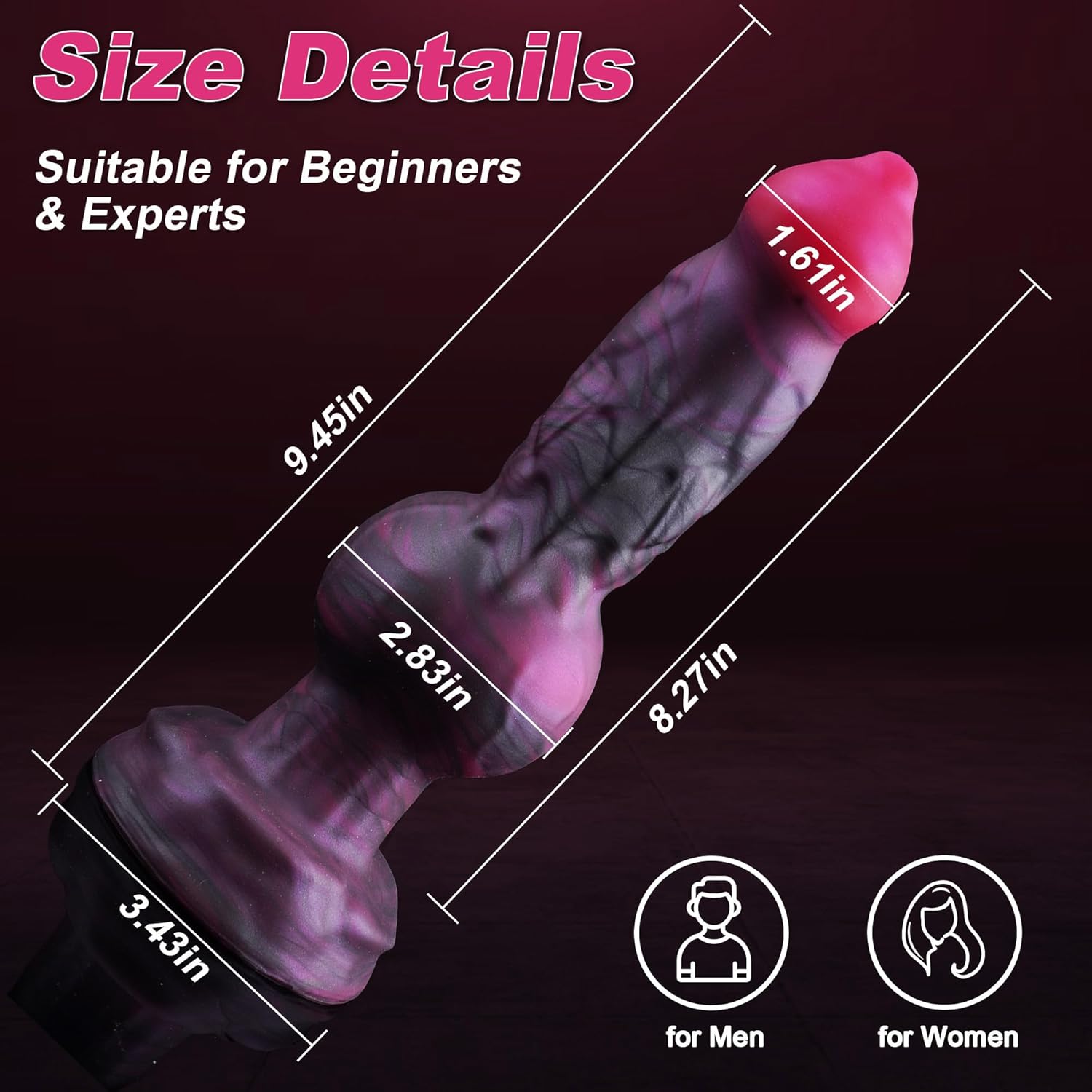 Billy 9.45" Knotted Dog Dildo Monster Dildo with Strong Suction Cup-Laphwing