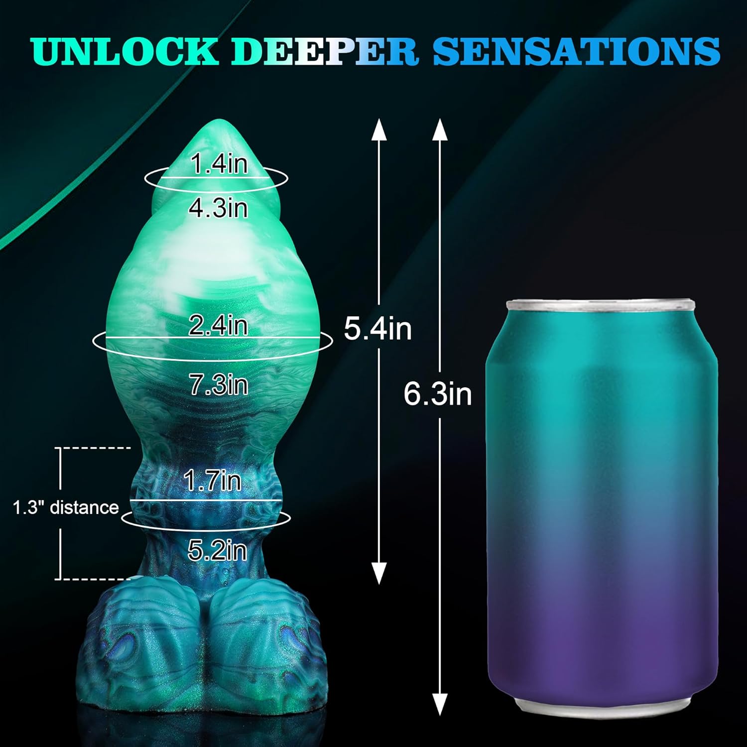 Logan 2.4" Diameter Huge Thick Monster Dildo with Knot - Laphwing