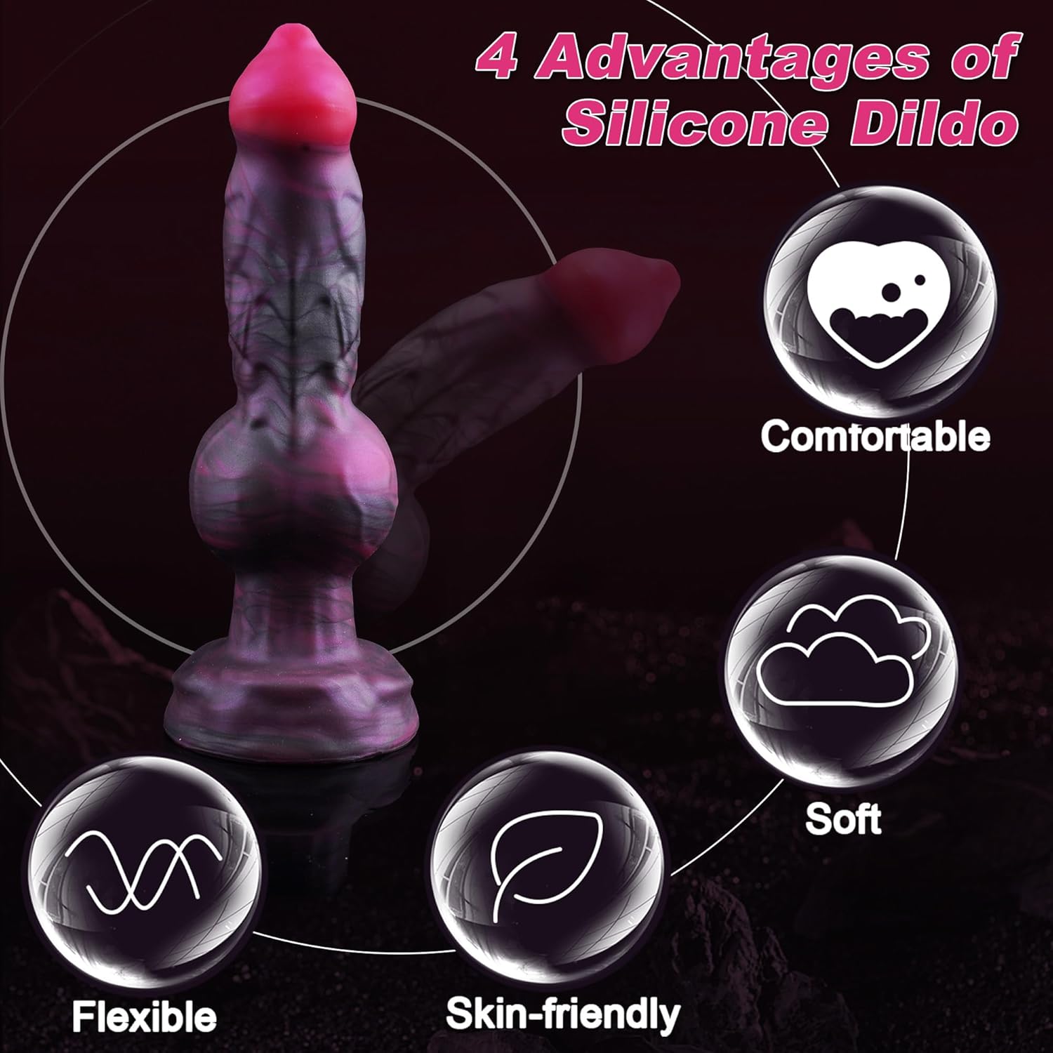 Billy 9.45" Knotted Dog Dildo Monster Dildo with Strong Suction Cup-Laphwing