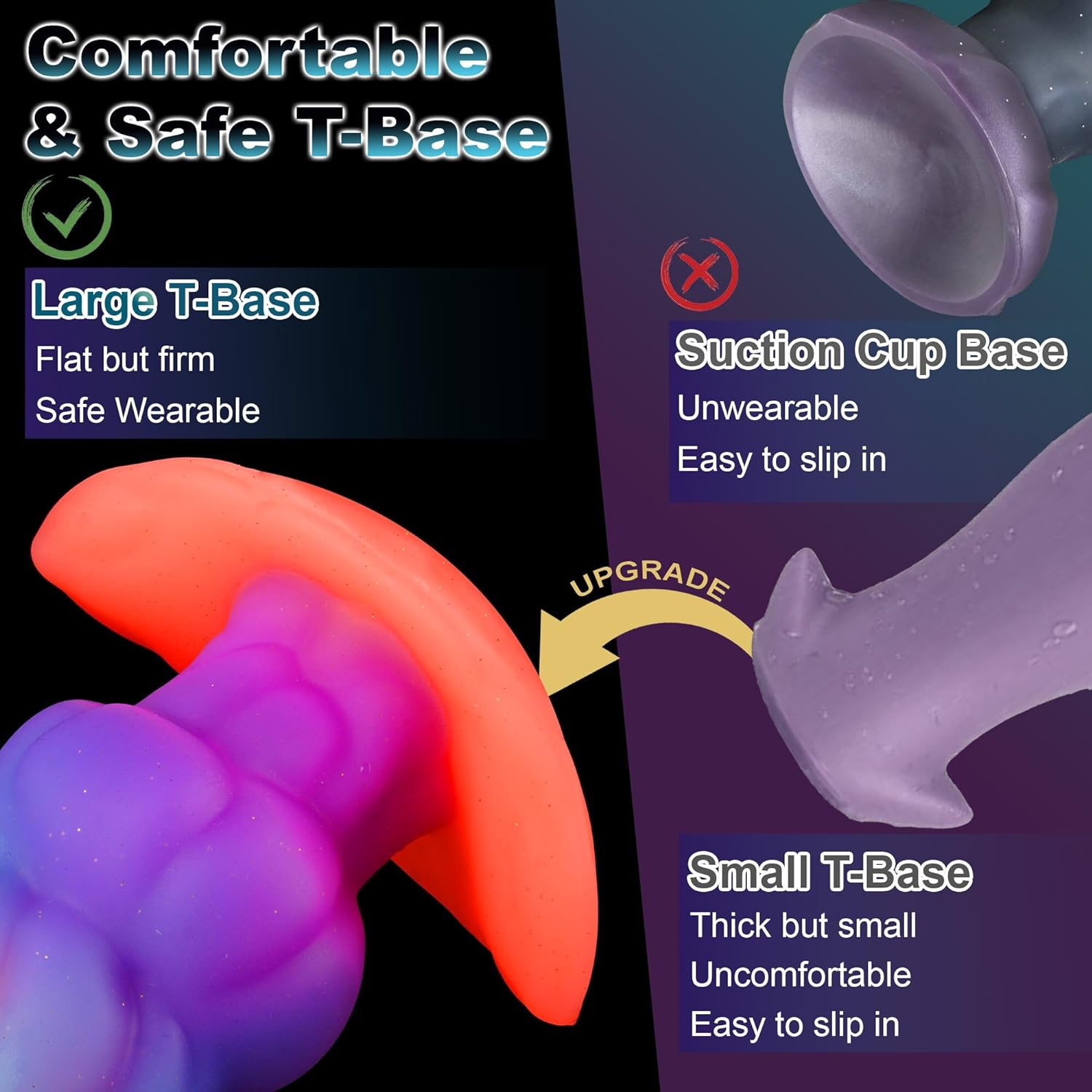 Bart 6.50 in Large Butt Plug Luminous Tentacle Dildo-Laphwing