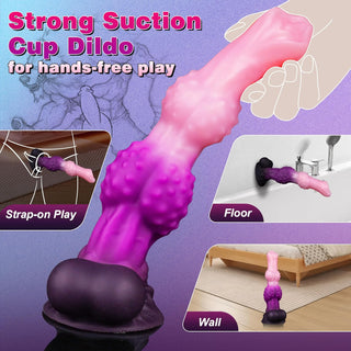 Leon 9.9" Dog Knot Dildo Huge Fantasy Dildo With Strong Suction Cup - Laphwing