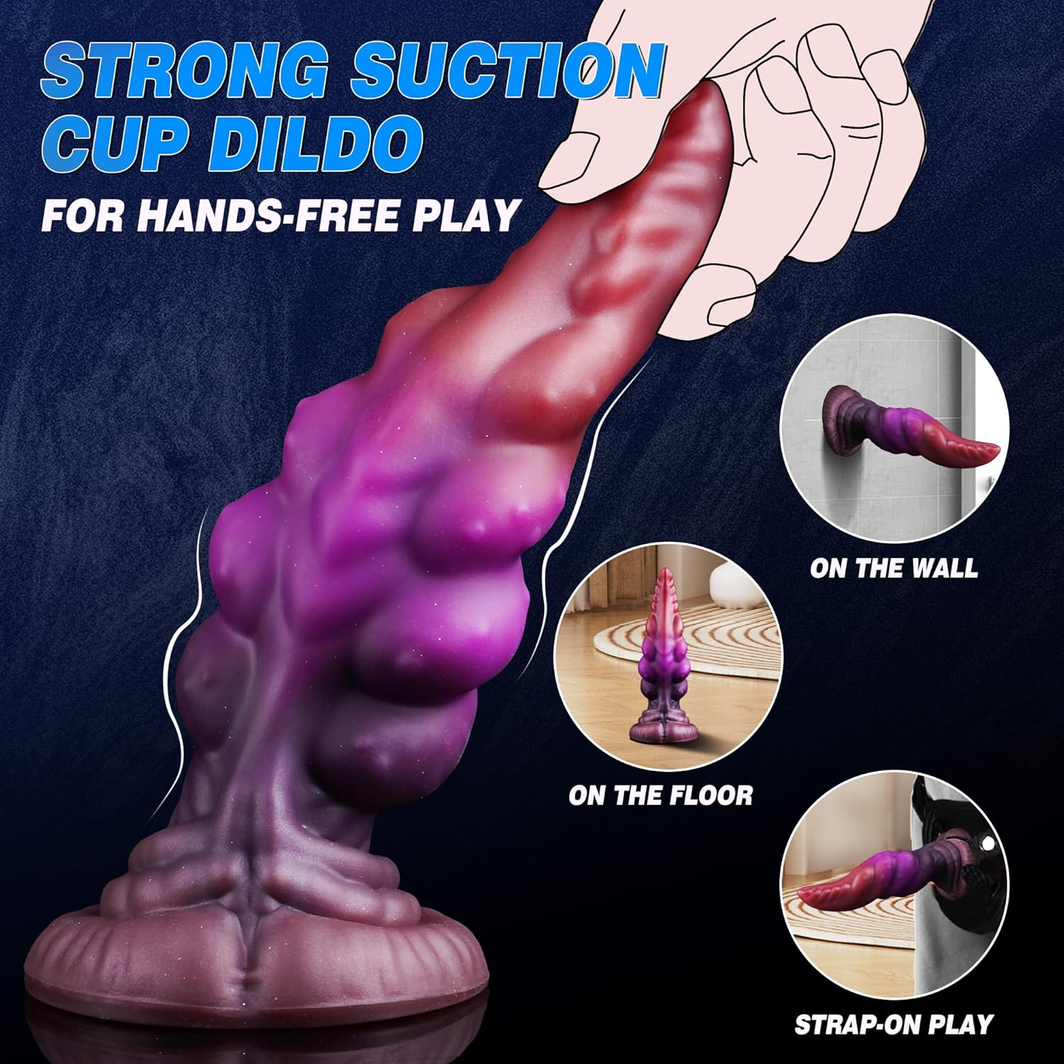 7.8" Tapered Knotted Dildo Fantasy Dildo With Strong Suction Cup-Laphwing