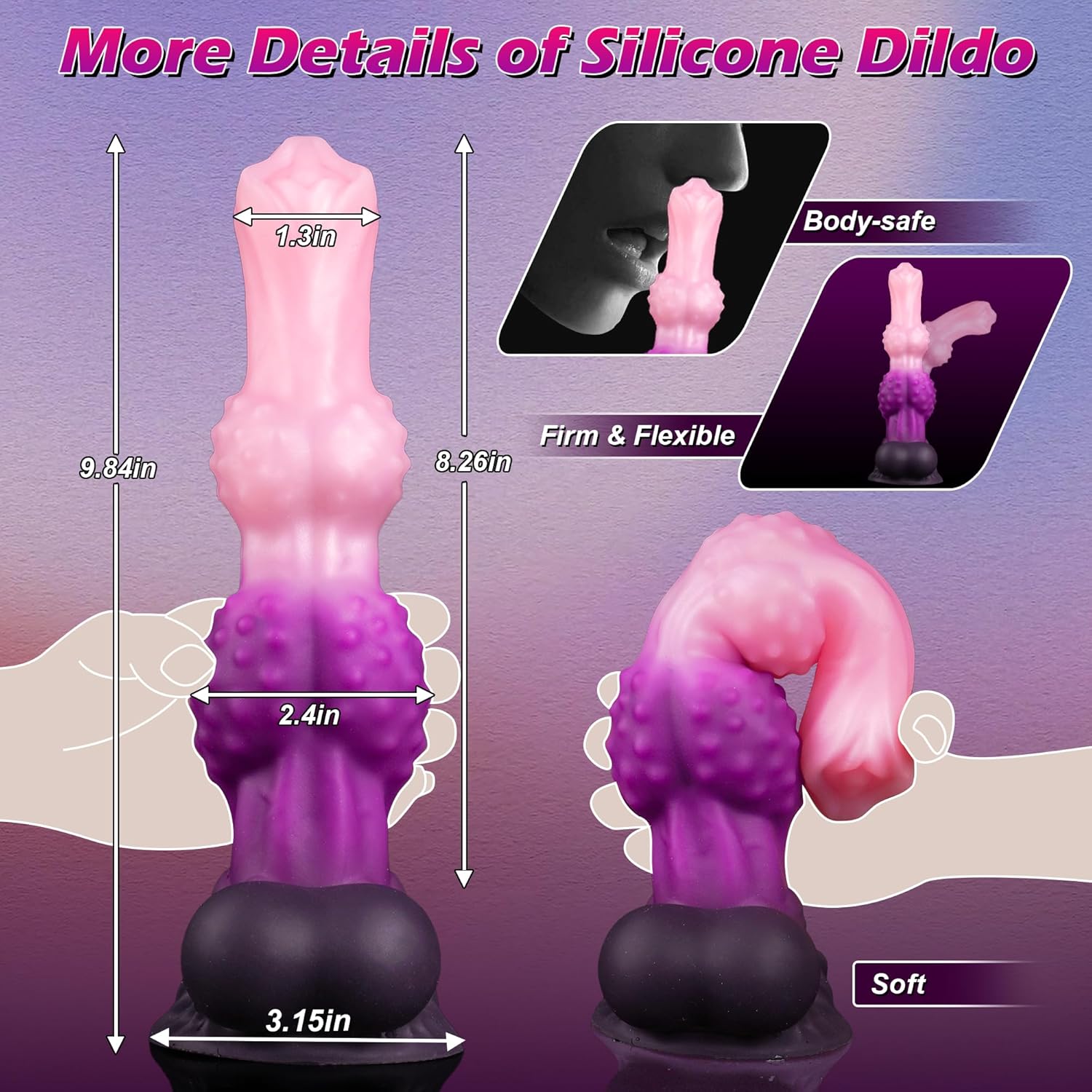 Leon 9.9" Dog Knot Dildo Huge Fantasy Dildo With Strong Suction Cup - Laphwing