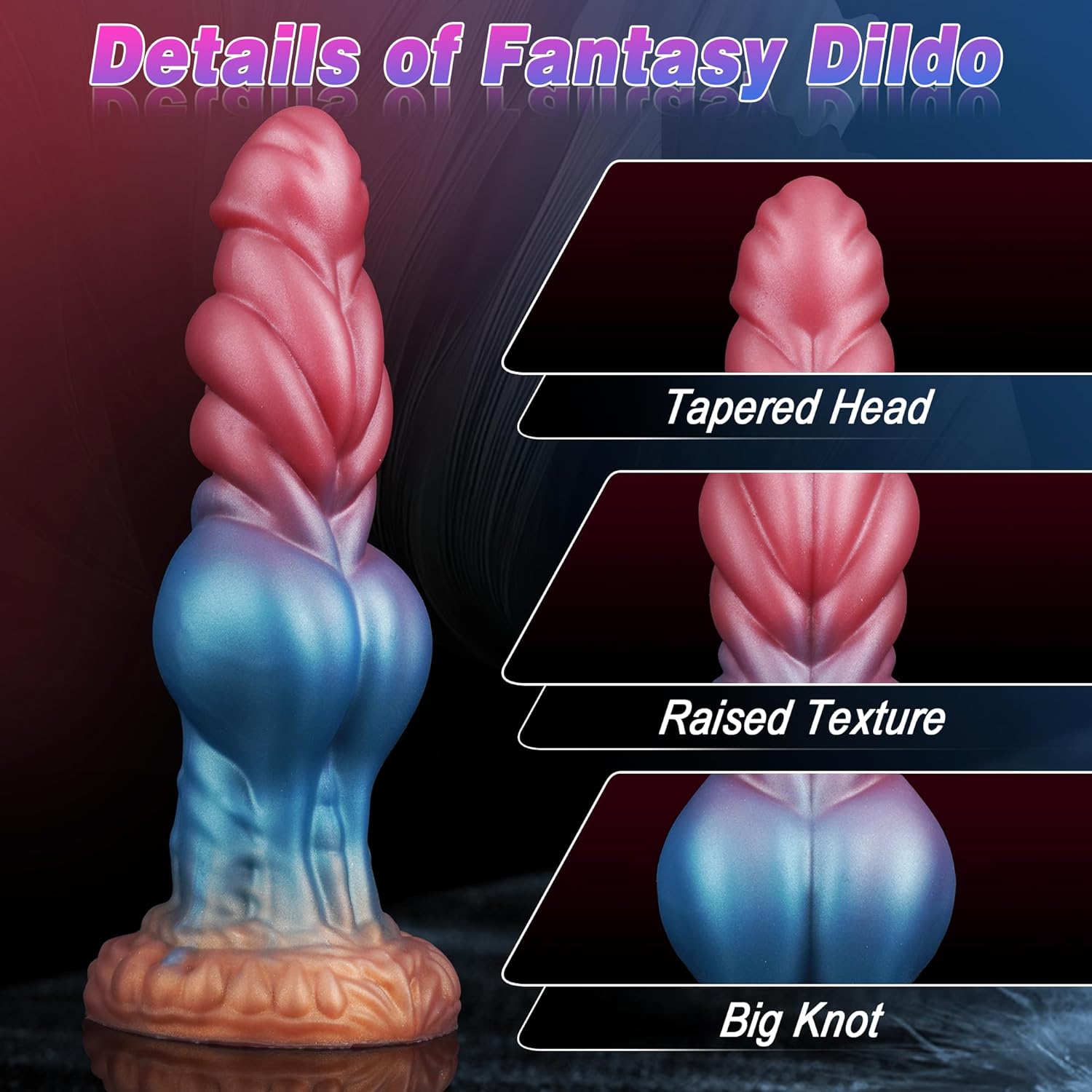 Poppy 8.6" Knotted Dildo Monster Dildo with Strong Suction Cup - Laphwing