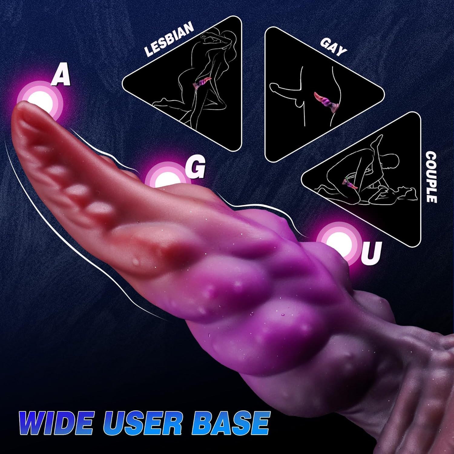 7.8" Tapered Knotted Dildo Fantasy Dildo With Strong Suction Cup-Laphwing