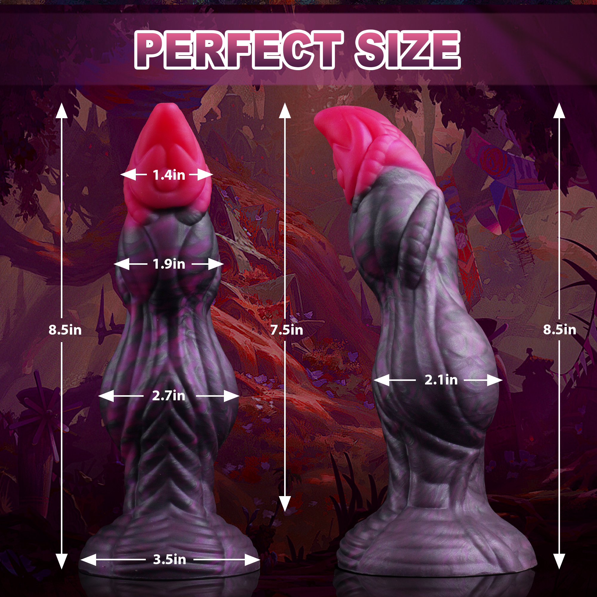 Scarlet 8.5" Knotted Dragon Dildo Fantasy Dildo With Strong Suction Cup - Laphwing