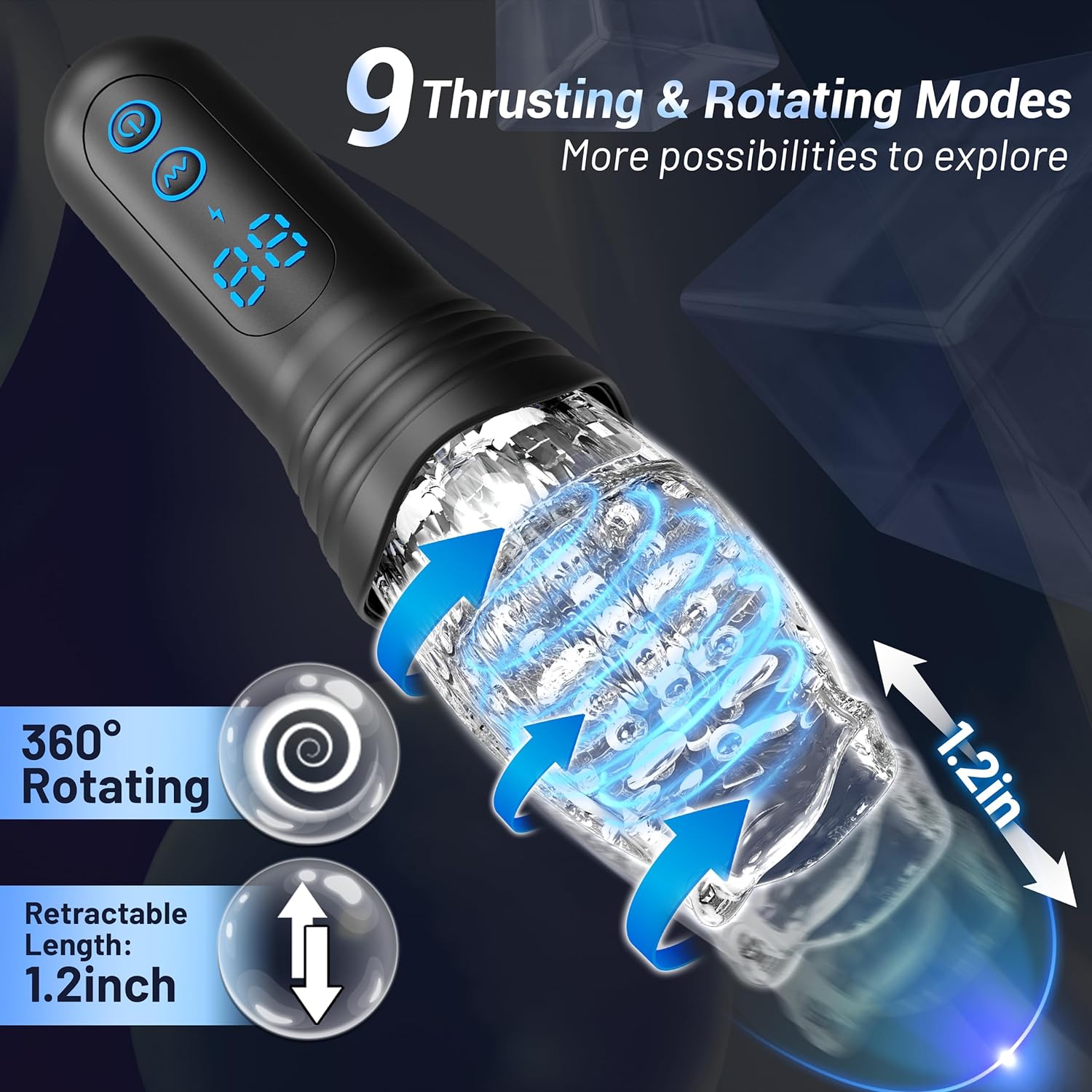 Jayce Automatic Male Masturbator With 9 Thrusting And Rotating And 9 Vibrating Modes Laphwing