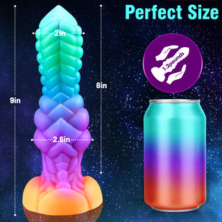 Kaleidoscope 9 Inch Fantasy Monster Dildo With Clear Stimulating Texture Laphwing