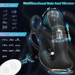 Parker Prostate Massager Vibrating Butt Plug With Penis Ring - Laphwing