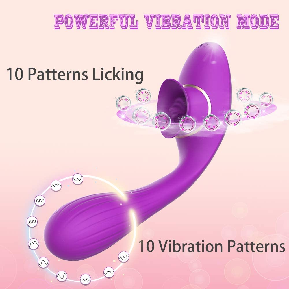 G-Spot Vibrator with Clitoral Licking Stimulator With Dual Motors - Laphwing